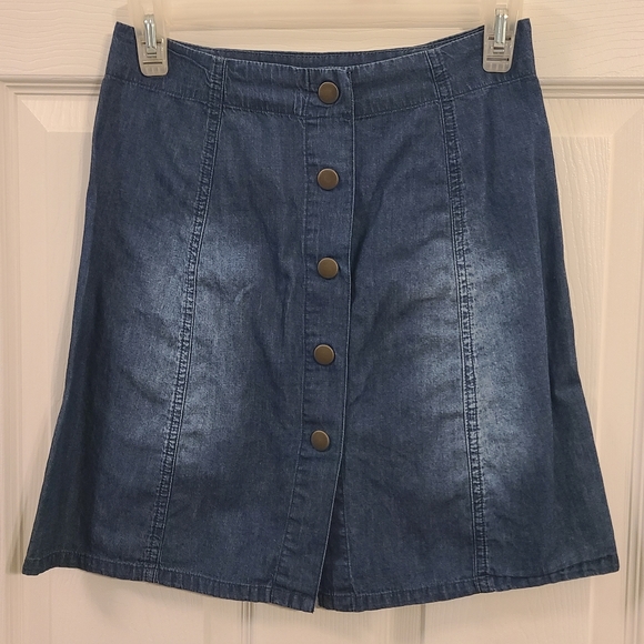 Button Up Jean Skirt - Picture 1 of 5